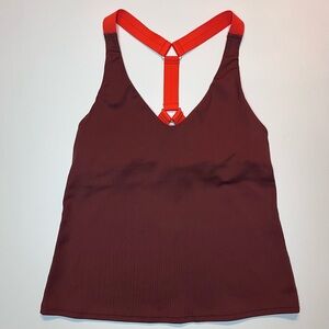 Women’s Athleta Ascent Support Tank Top Razorback Straps Rust Red Sz. Small